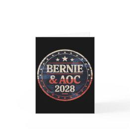 Small Womens Bernie Sanders And Aoc 2028 For President C Invitations Front View
