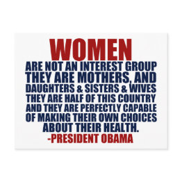 Small Women's Rights Obama Quote Postinvitations Front View