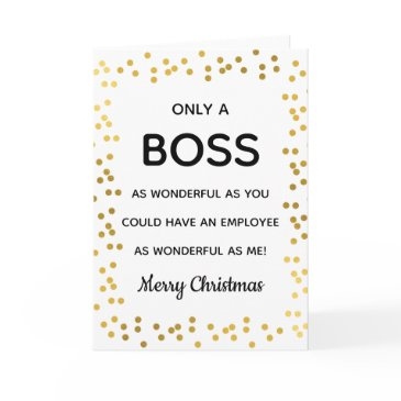 wonderful boss/manager funny merry christmas gold invitations