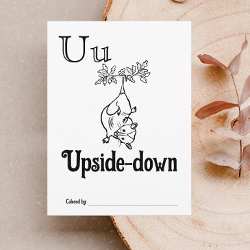 woodland animals abc coloring baby shower activity postinvitations