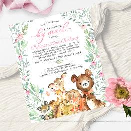 Small Woodland Baby Shower By Mail Budget Invitation Front View