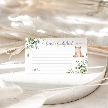 woodland bear favorite family tradition enclosure invitations