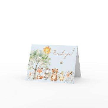 woodland wildlife baby shower thank you invitations