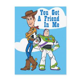 Small Woody & Buzz - You've Got A Friend In Me Postinvitations Front View