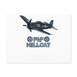 Small World War 2 F6f Hellcat Fighter Airplane T-shirt Postinvitations Front View