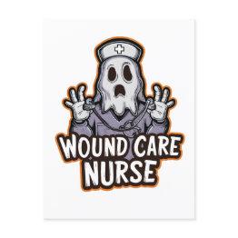 Small Wound Care Nurse Ghoul Ghost Nurse Halloween Gift Announcement Postinvitations Front View