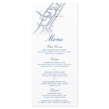 wrightsville beach map elegant navy blue wedding menu