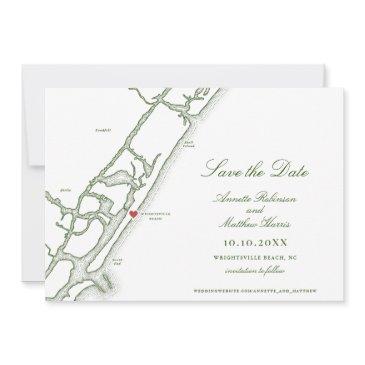 wrightsville beach nc map forest green wedding save the date
