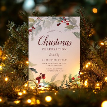 xmas wreath corporate gala christmas party invitation
