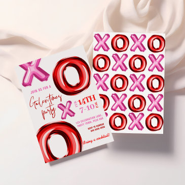xoxo foil balloon galentines party invitation