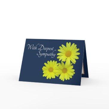 yellow daisies against blue background sympathy invitations