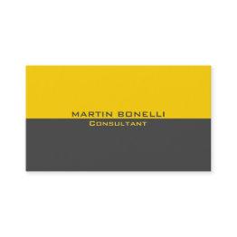 Small Yellow Grey Special Unique Plain Clean Business Invitations Front View