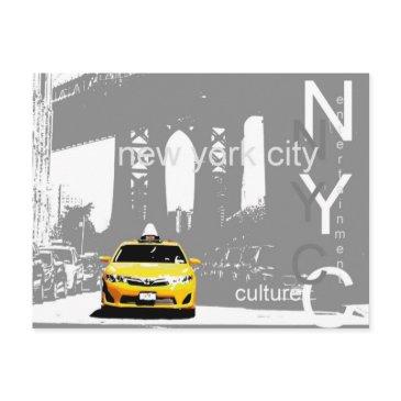 yellow taxi brooklyn bridge nyc new york city postinvitations