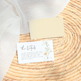 Small Yellow Wildflower Elegant Boho Bridal Shower Enclosure Invitations Front View