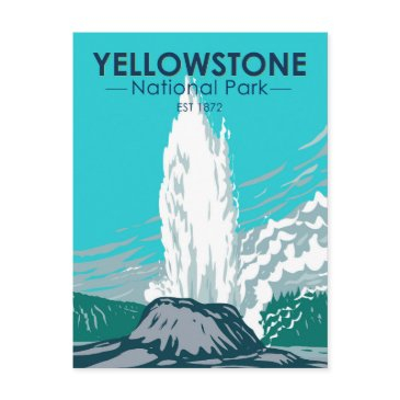 yellowstone national park castle geyser vintage postinvitations