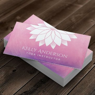 yoga instructor modern lotus floral mandala business invitations