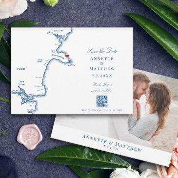 york maine map navy destination wedding save the date