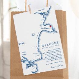 Small York Maine Wedding Welcome Itinerary Thank You Invitations Front View