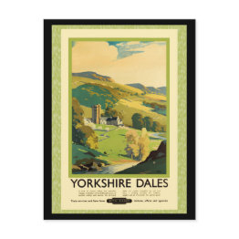Small Yorkshire Dales Travel Poster Postinvitations Front View