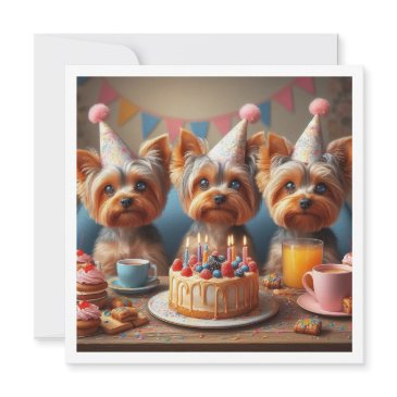 yorkshire terrier, yorkshire birthday invitation