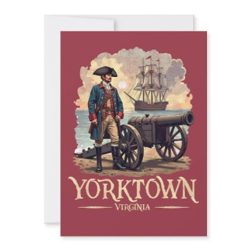 yorktown virginia colonial soldier vintage invitation