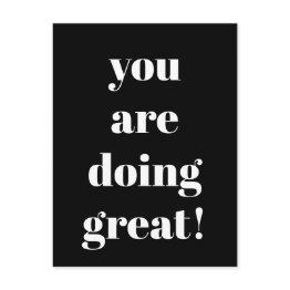 Small You Are Doing Great Inspirational Black And White Postinvitations Front View