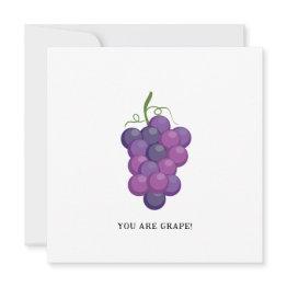 Small You Are Grape - Funny Grape Greeting Invitations Front View
