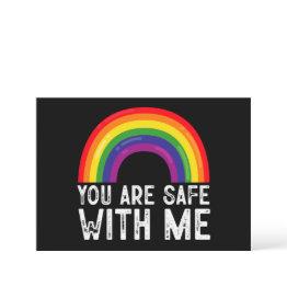 Small You Are Safe With Me Lgbtq Pride Month Rainbow Invitation Front View