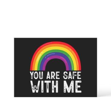 you are safe with me lgbtq pride month rainbow invitation