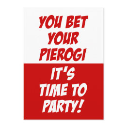 Small You Bet Your Pierogi Party Polish Family Reunion Invitation Front View