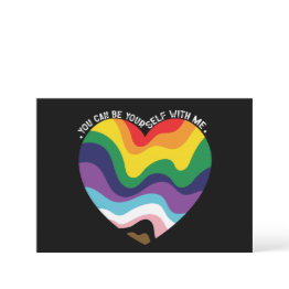 Small You Can Be Yourself With Me Lgbt Transgender Gay Invitation Front View