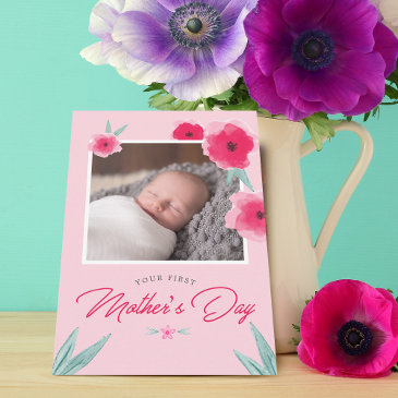 your first mother's day photo flat invitations