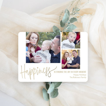 your happiness 3 photos holiday photo invitations