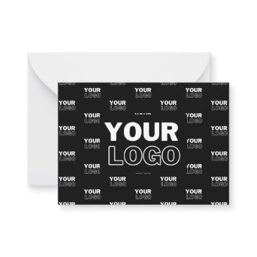 your logo & background repeating logo | black note invitations