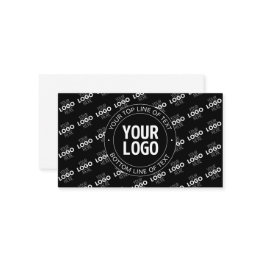 Small Your Logo & Customizable Text With Logo Pattern Enclosure Invitations Front View