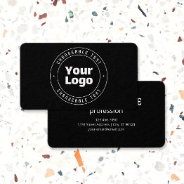 Small Your Logo & Editable Text Template | Black & White Front View