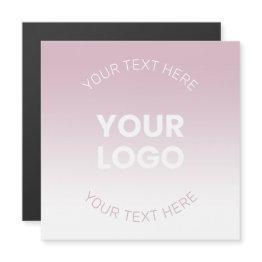 Small Your Logo | Modern Dusty Pink & White Ombre Magnetic Invitation Front View
