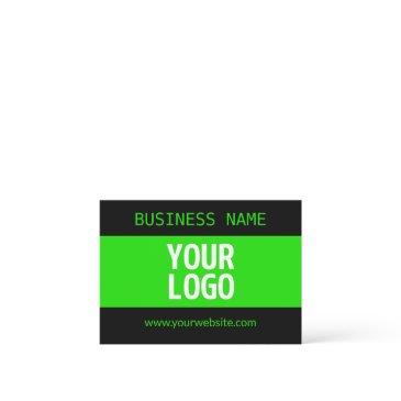 your logo or image | black & bright green note invitations