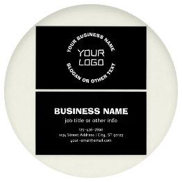 Small Your Logo Or Image & Editable Text | Black & White Front View