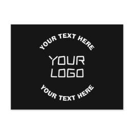 Small Your Logo Or Image & Editable Text | Black & White Postinvitations Front View