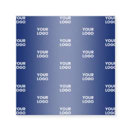 Small Your Logo Simple Repeating Logo Navy Blue Gradient Enclosure Invitations Front View