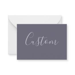 Small Your Name | Elegant Lavender Script On Hazy Purple Note Invitations Front View
