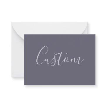 your name | elegant lavender script on hazy purple note invitations