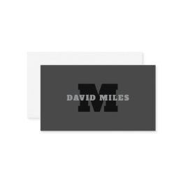 Small Your Name Or Business Name | Modern Masculine Grey Enclosure Invitations Front View