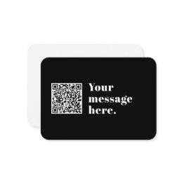 Small Your Own Uploaded Qr Code & Editable Retro Text Enclosure Invitations Front View