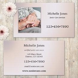 Small Your Photo Senior Care Services Business Invitations Front View