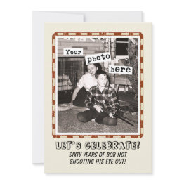 Small Your Photo Vintage Cowboy Party Invitation Front View