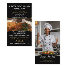 Small Your Photos Restaurant Chef Catering Services Business Invitations Front View