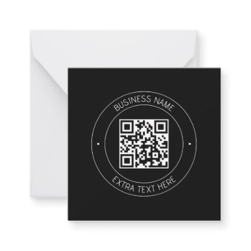 your qr code & editable text | black & white note invitations