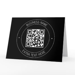 Small Your Qr Code & Editable Text | Black & White Thank You Invitations Front View